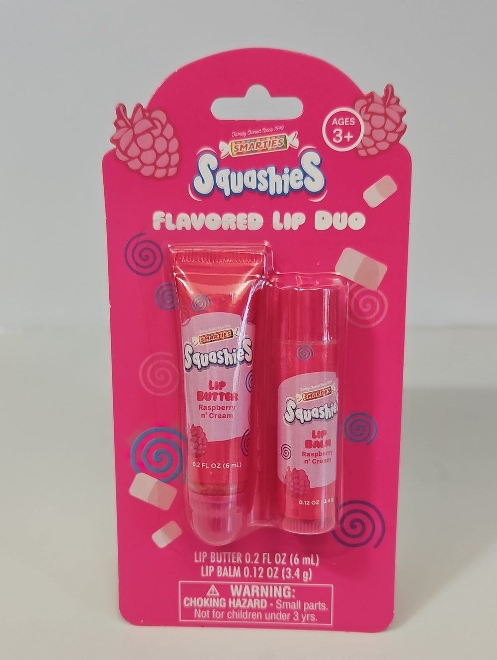 Smarties Squashies Lip Duo Rasberry n' Cream Lip Butter